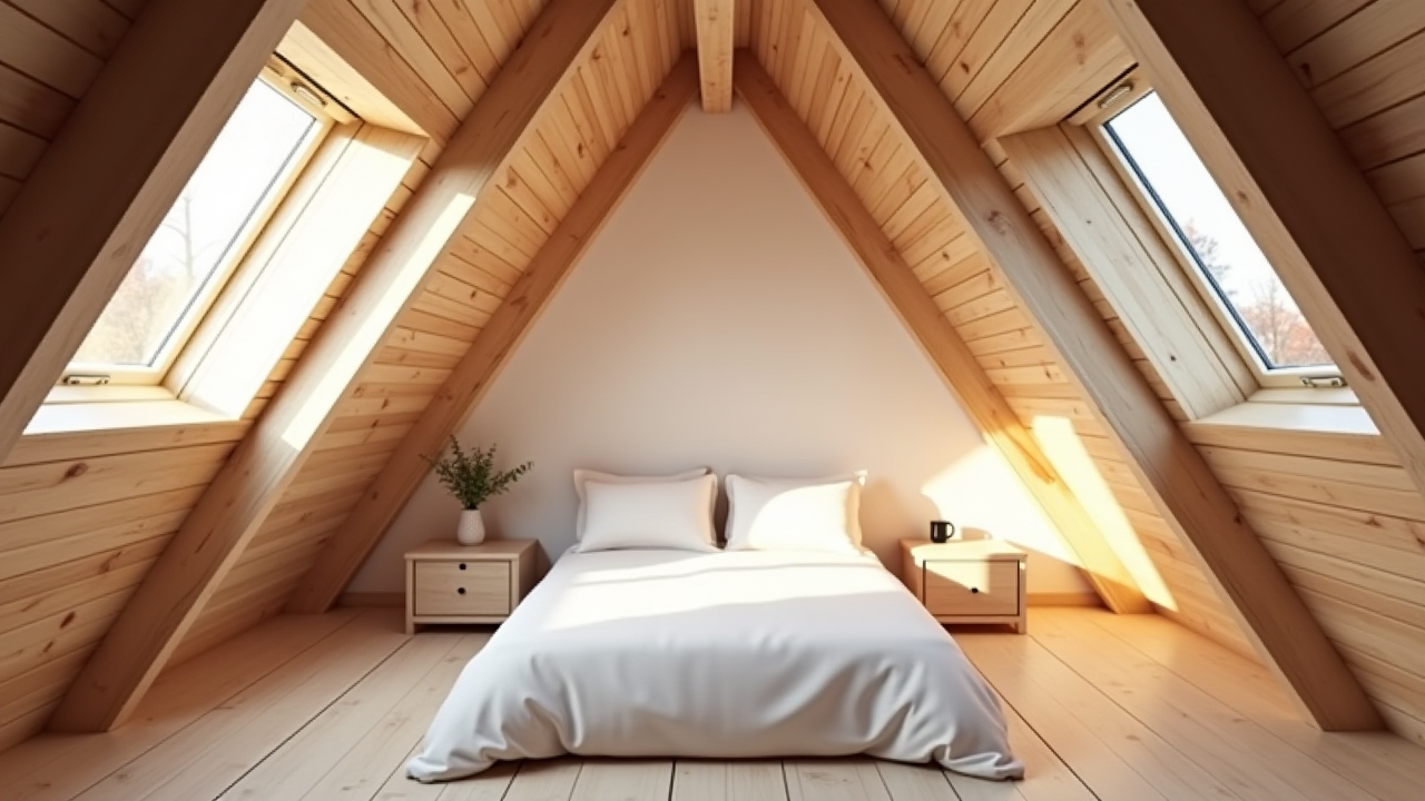 Interieur de combles amenages dans une maison